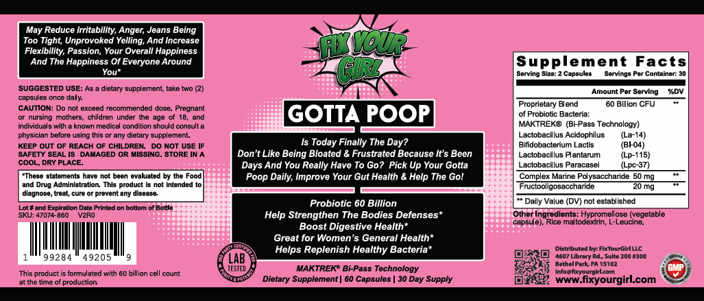 GOTTA POOP - Probiotic 60 Billion